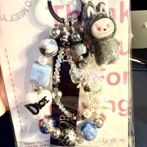 Authentic Dior Ribbon Keychain Bag Charm&Braccelet